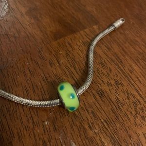 Green and Blue Spotted Pandora Charm